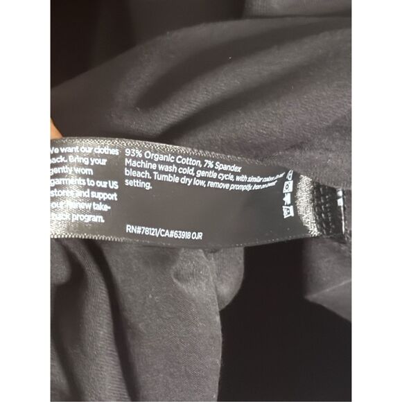 Eileen Fisher Pima Cotton Stretch Jersey Classic Collar Top Black Medium - Picture 4 of 5